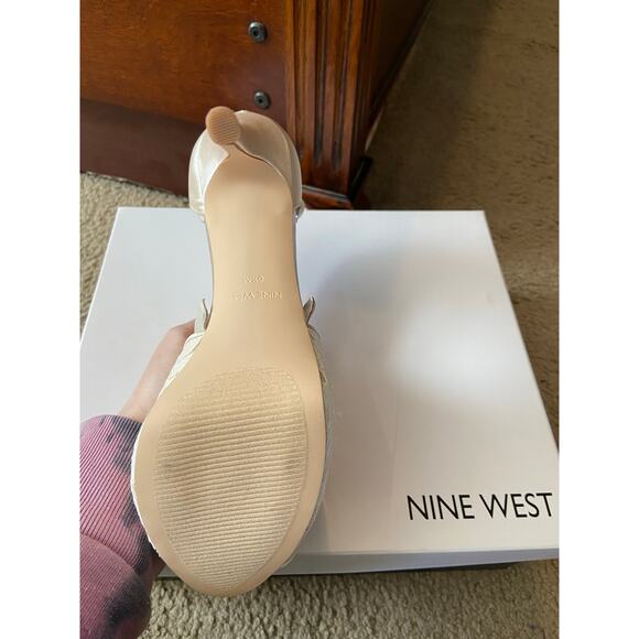Nine West white Hanya peep toe heels NEW Size 6.5 - Picture 4 of 5